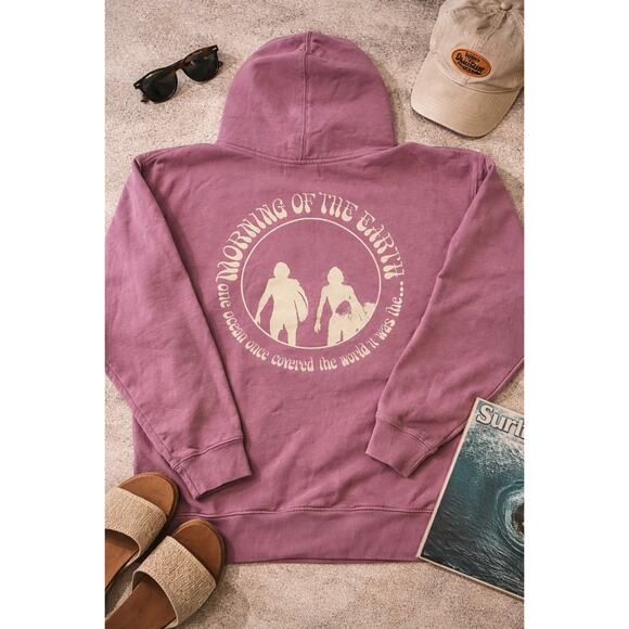 Tops - Brothers Marshall Hoodie Surf Graphic Pink Pullover Size L Y2K Beach Vibes